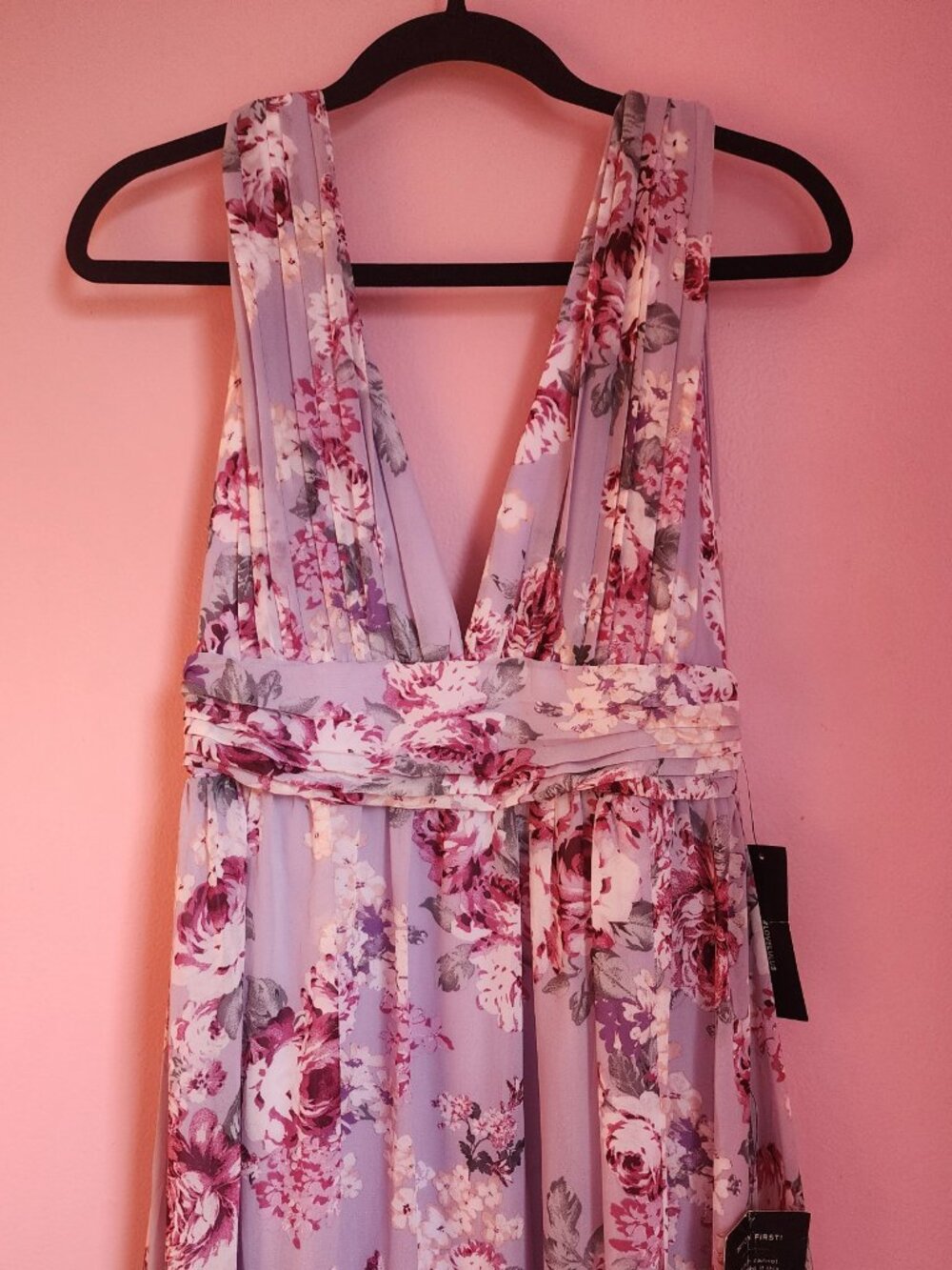 Lulu's Lavender Blush Floral Maxi Dress with Pink Rose Print - Picture 8 of 11